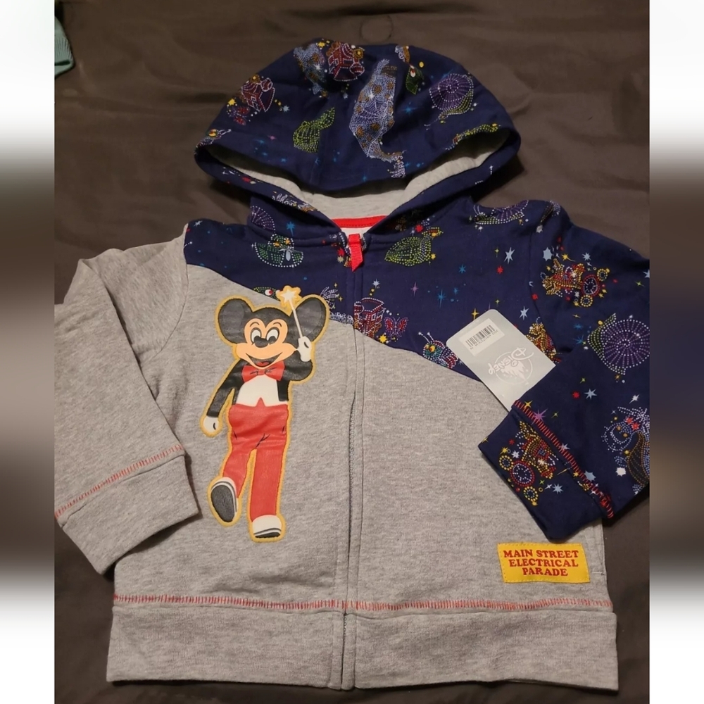 Disney Parks Main Street Electrical Parade Hoodie Jacket SZ YOUTH 4 zip-up Nwt